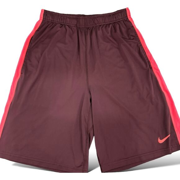 Nike Maroon Pink Dry Fit Training Medium Basketball Shorts - Picture 1 of 11